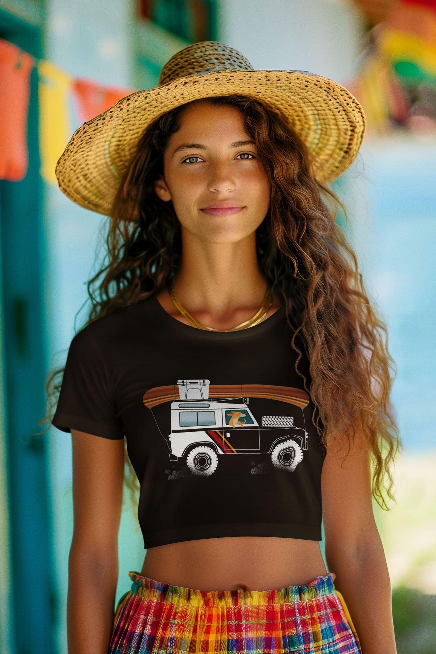 Land Rover Camping Dog Women's Baby Tee