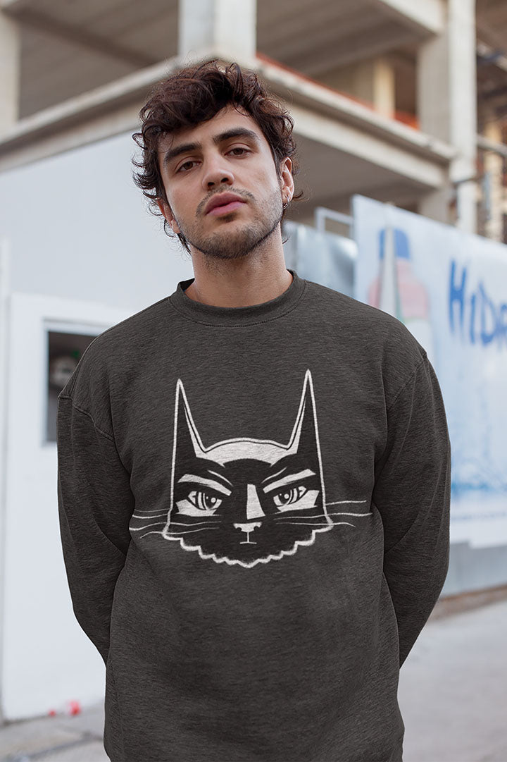 Bat Cat Men's Heavy Blend Crewneck Sweatshirt