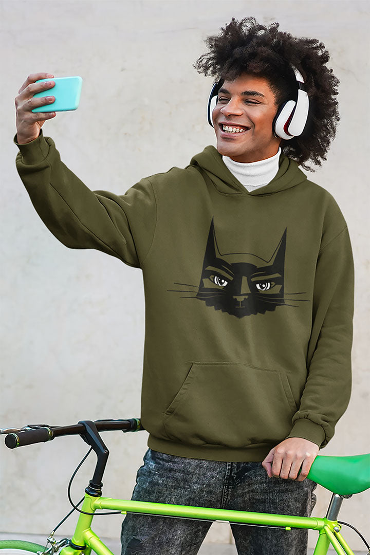 Bat Cat Men's Hooded Sweatshirt