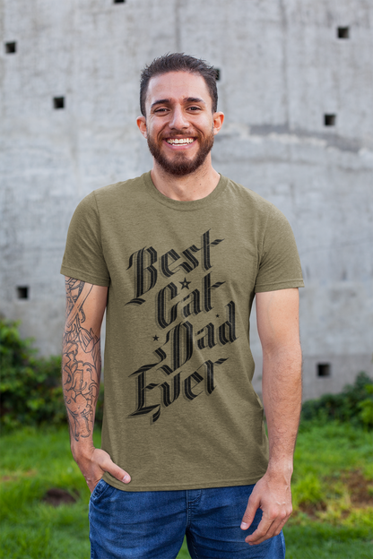 Sophisticated Best Cat Dad Ever Graphic Tee