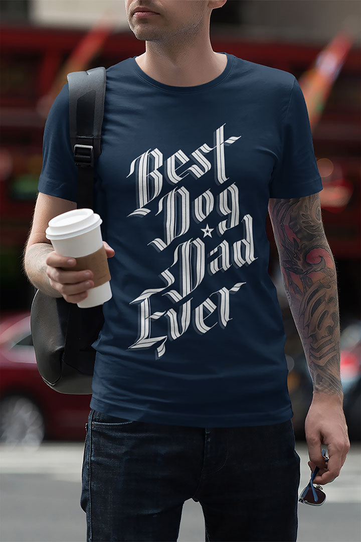 Sophisticated Best Dog Dad Ever Men's Graphic Tee