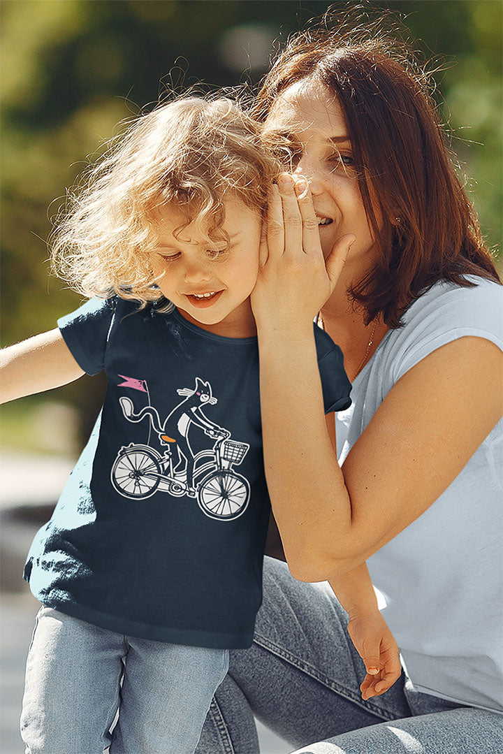 Pedal Paws: Bicycle Cat Kids' Graphic Tee