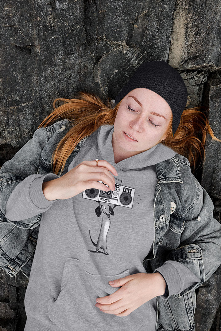Boombox Dog Women's Hooded Sweatshirt