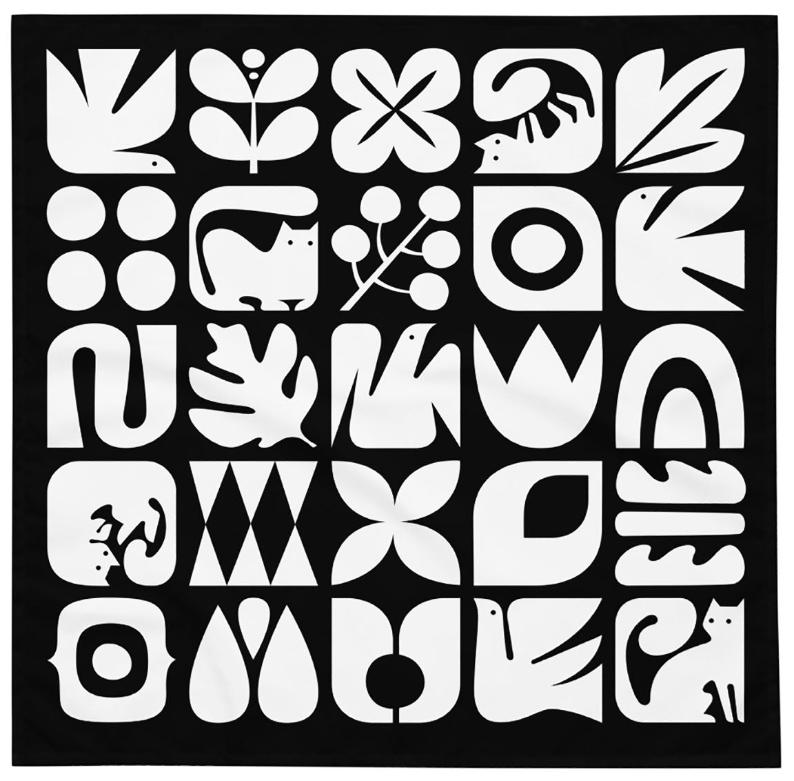 Cats and Birds Graphic bandana