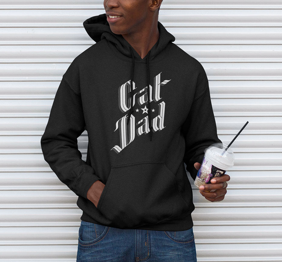 Sophisticated Cat Dad Men's Hooded Sweatshirt