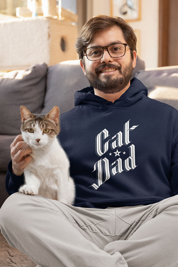 Sophisticated Cat Dad Men's Hooded Sweatshirt