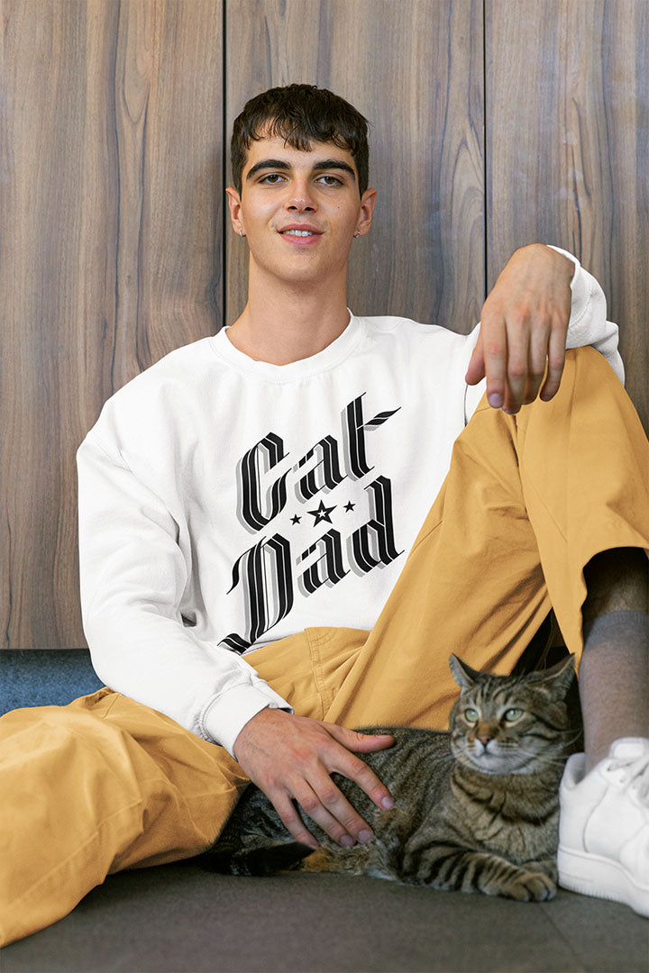 Sophisticated Cat Dad Men's Heavy Blend Crewneck Sweatshirt