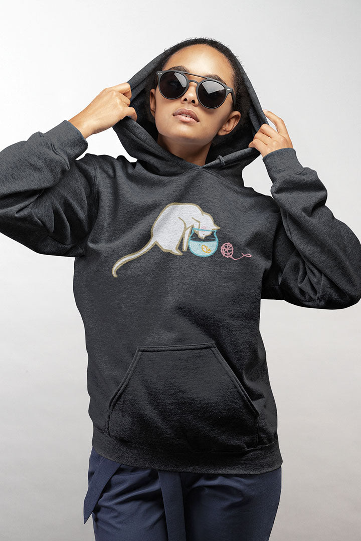 Cat & Fishbowl Women's Hooded Sweatshirt