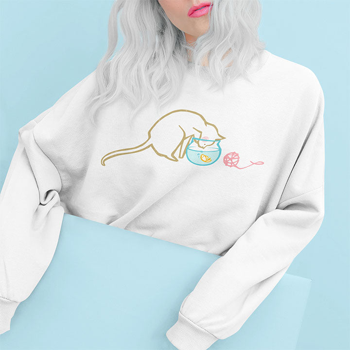 Cat & Fishbowl Women's Heavy Blend Crewneck Sweatshirt