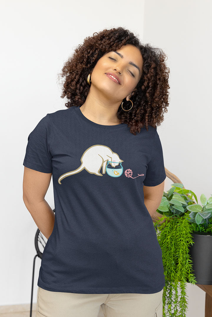 Cat & Fish Bowl Women's Graphic Tee
