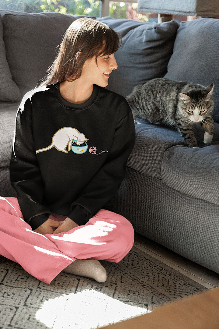Cat & Fishbowl Women's Heavy Blend Crewneck Sweatshirt