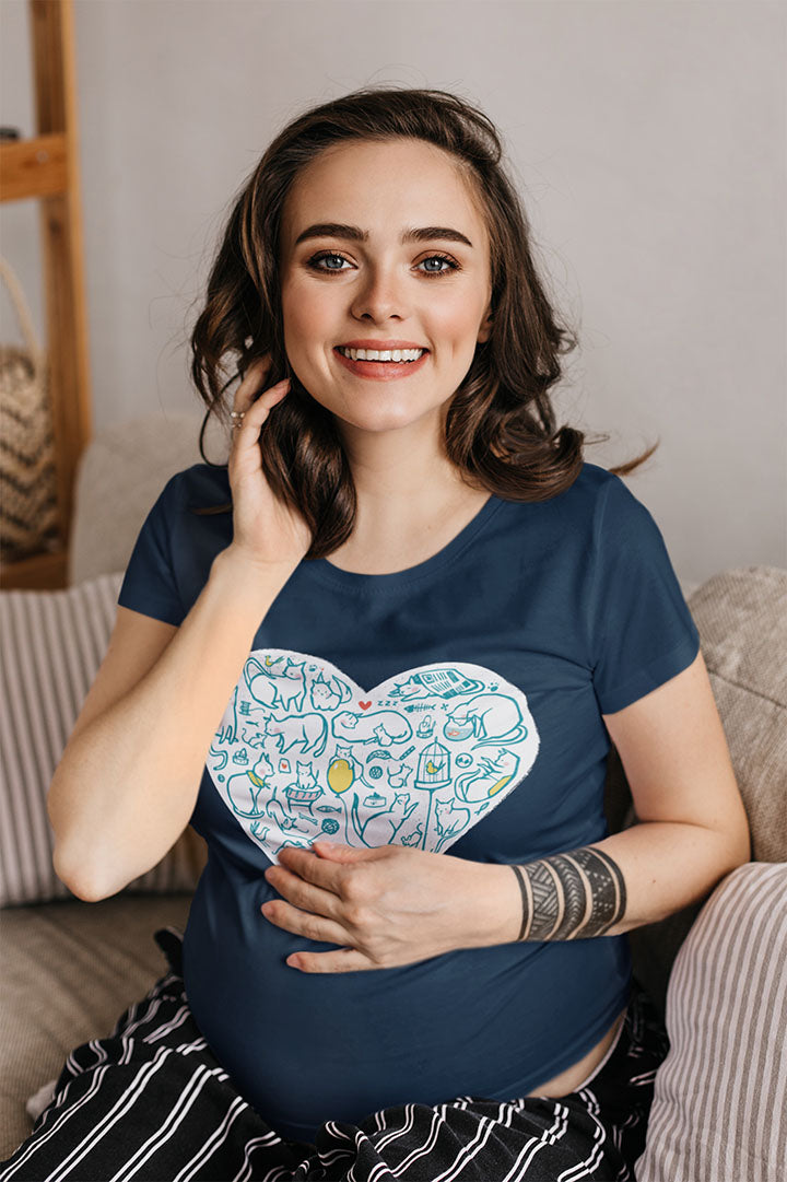 Colorful Cat Heart Tee — The Purrfect Shirt for Cat Lovers!