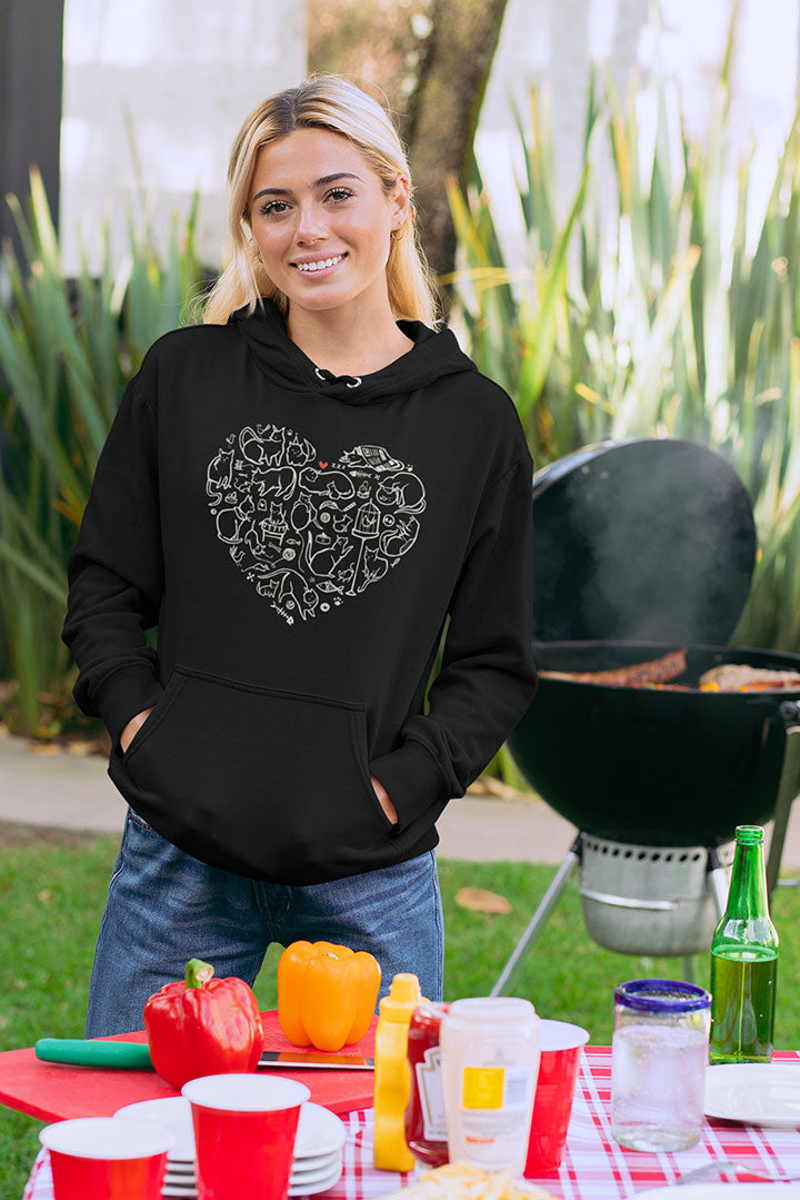 Cat Heart Women's Hooded Sweatshirt