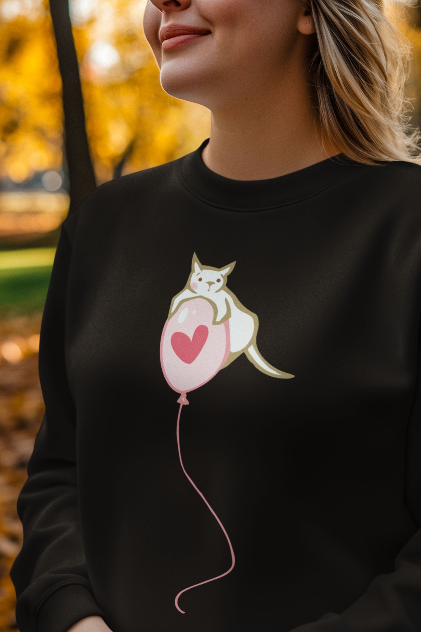 Cat on Heart Strings Women's Heavy Blend Crewneck Sweatshirt