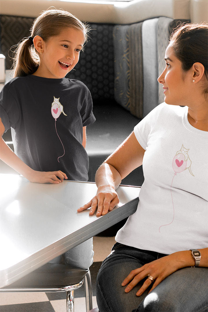 Cat on Heart Strings Kid’s Heavy Cotton Graphic Tee