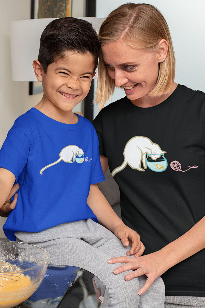 Cat & Fish Bowl Kid’s Heavy Cotton Graphic Tee