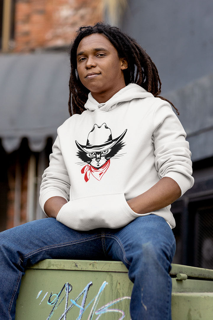 Cowboy Cat Men's Hooded Sweatshirt