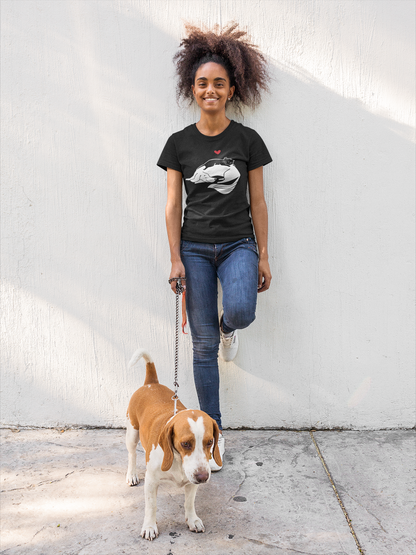 Dog and Cat Cuddling Graphic Tee