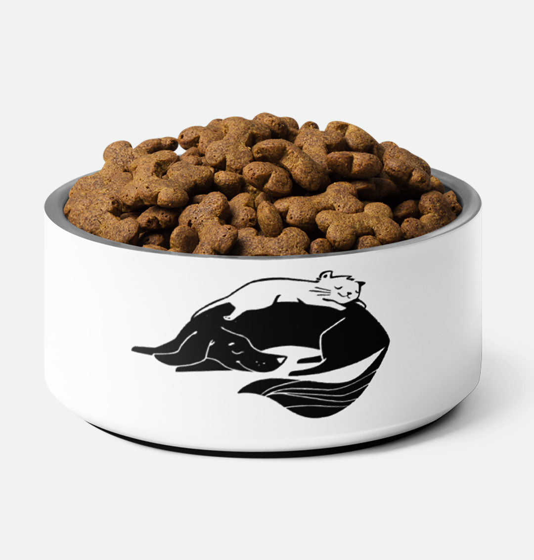 Cuddling Cat and Dog Pet bowl