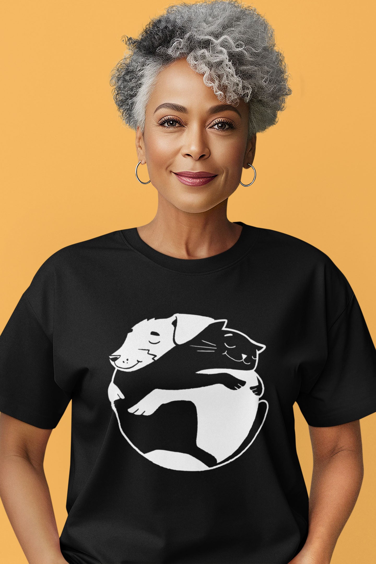Cuddle Up in Style – Dog & Cat Hugging Tee!