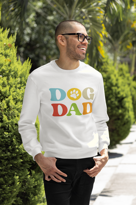 Colorful Dog Dad Heavy Blend Crewneck Sweatshirt