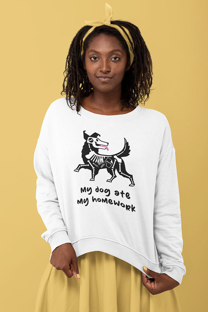 Dog Ate My Homework Women's Heavy Blend Crewneck Sweatshirt