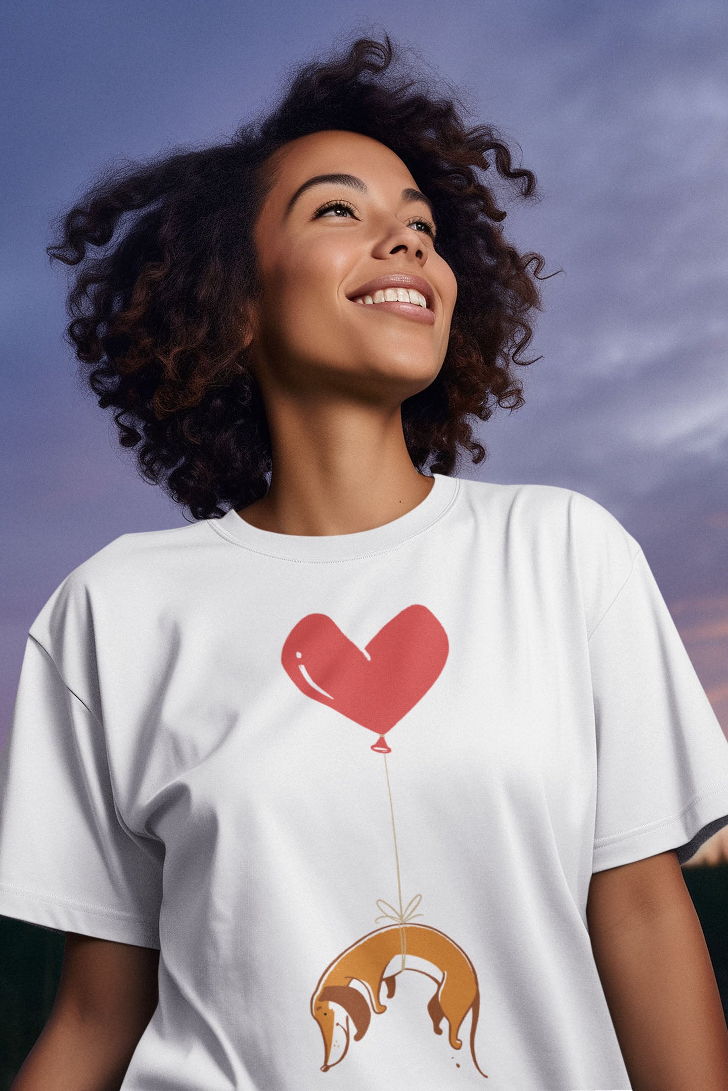 Wiener Dog on Heart Strings Women's Graphic Tee