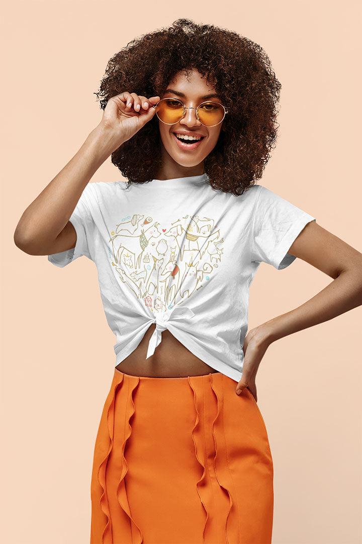 Colorful Dog Heart Tee — A Must-Have for Dog Lovers!