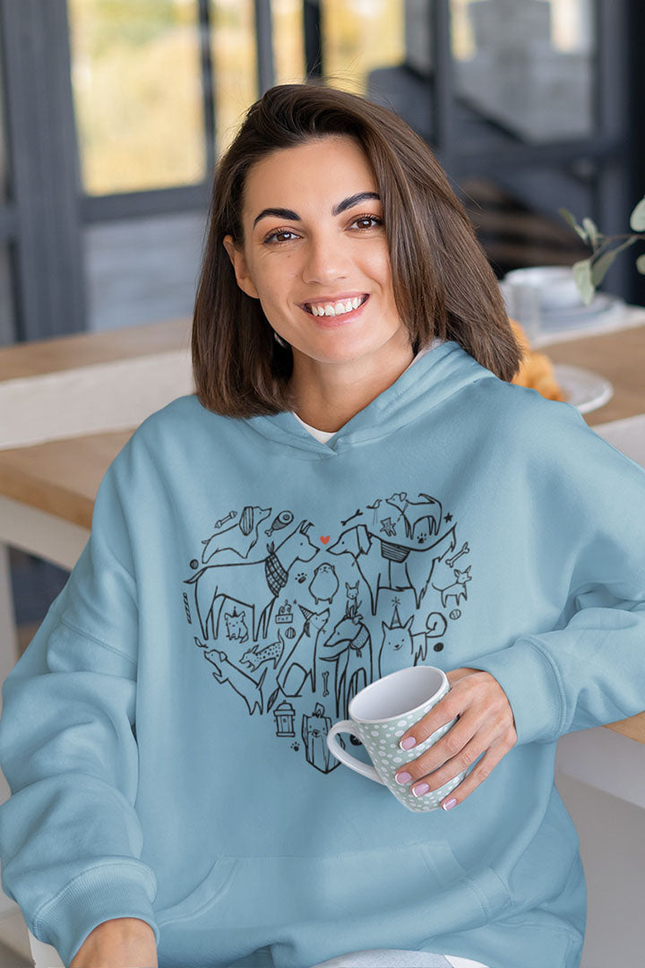 Dog Heart Women's Hooded Sweatshirt