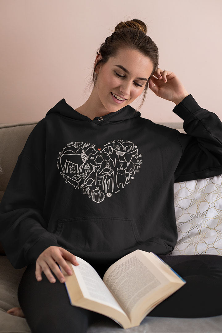 Dog Heart Women's Hooded Sweatshirt