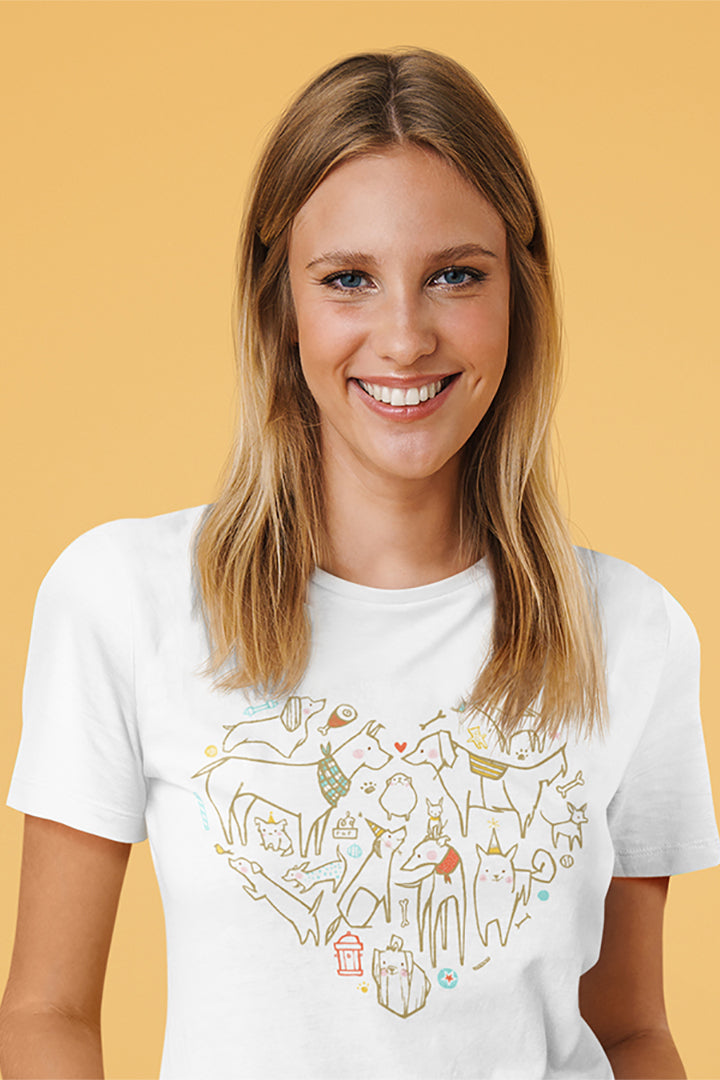 Colorful Dog Heart Tee — A Must-Have for Dog Lovers!