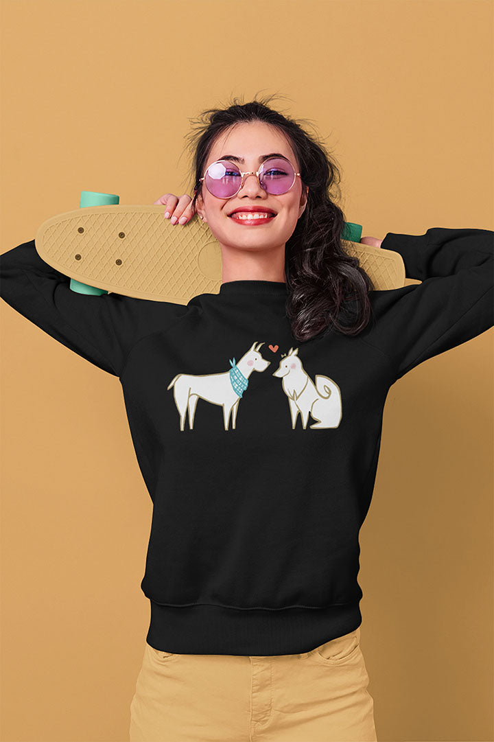 Two Dogs in Love Women's Heavy Blend Crewneck Sweatshirt