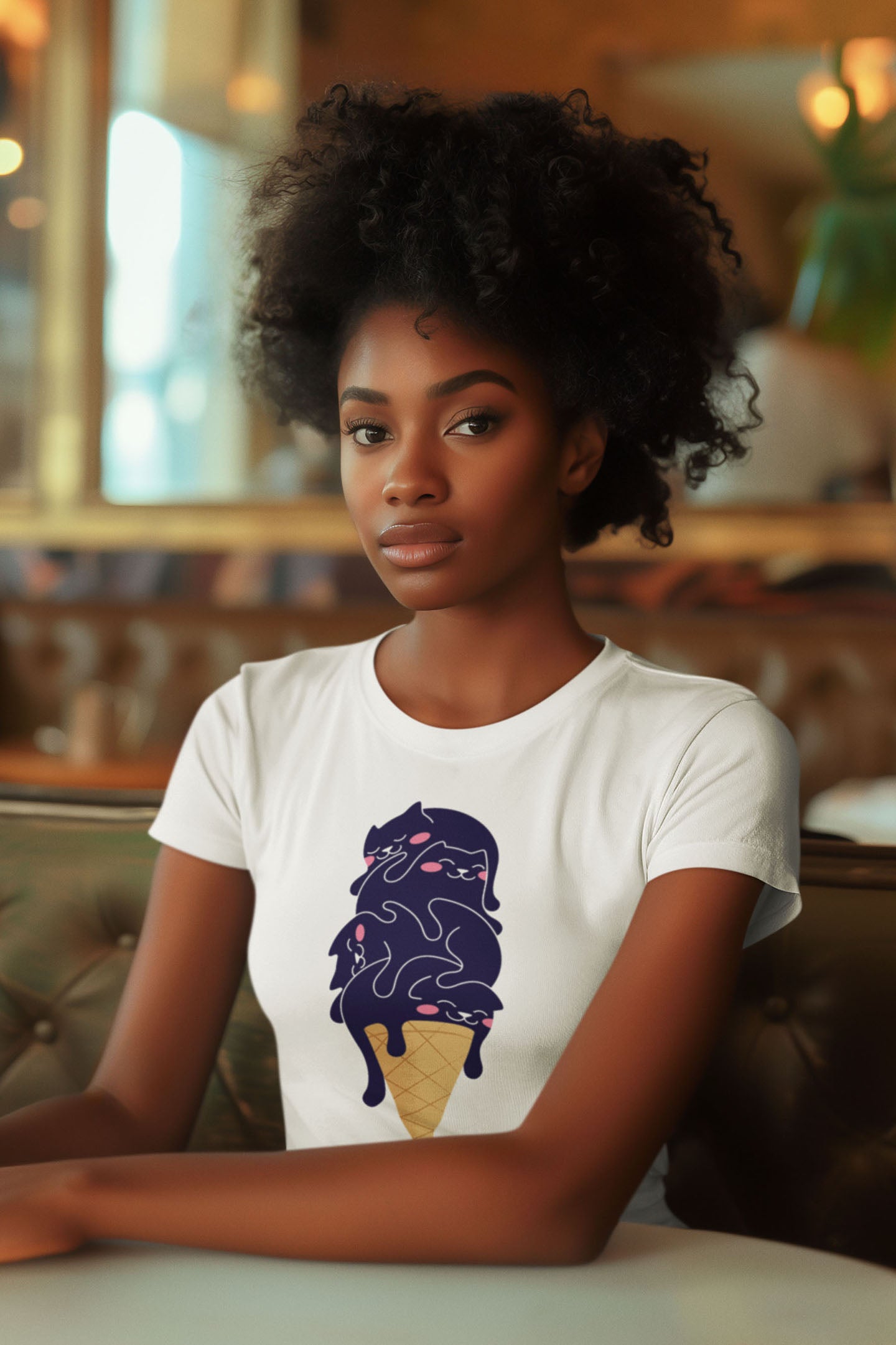 Kitty Cone Women's Fitted Tee