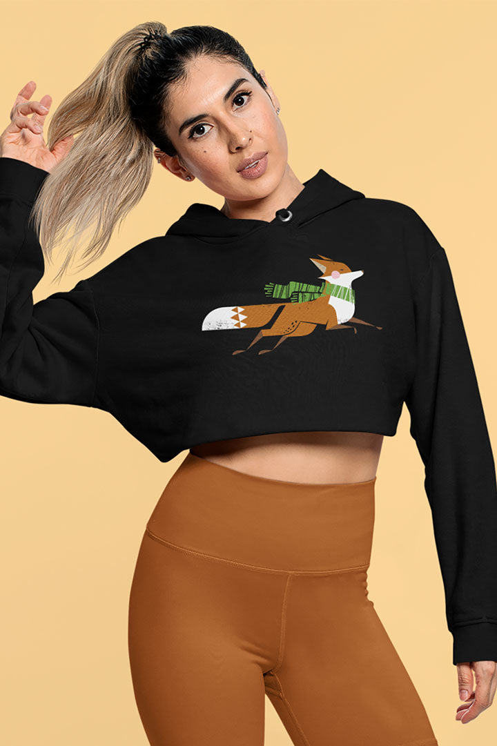 Fox on the Run Women’s Cropped Hooded Sweatshirt