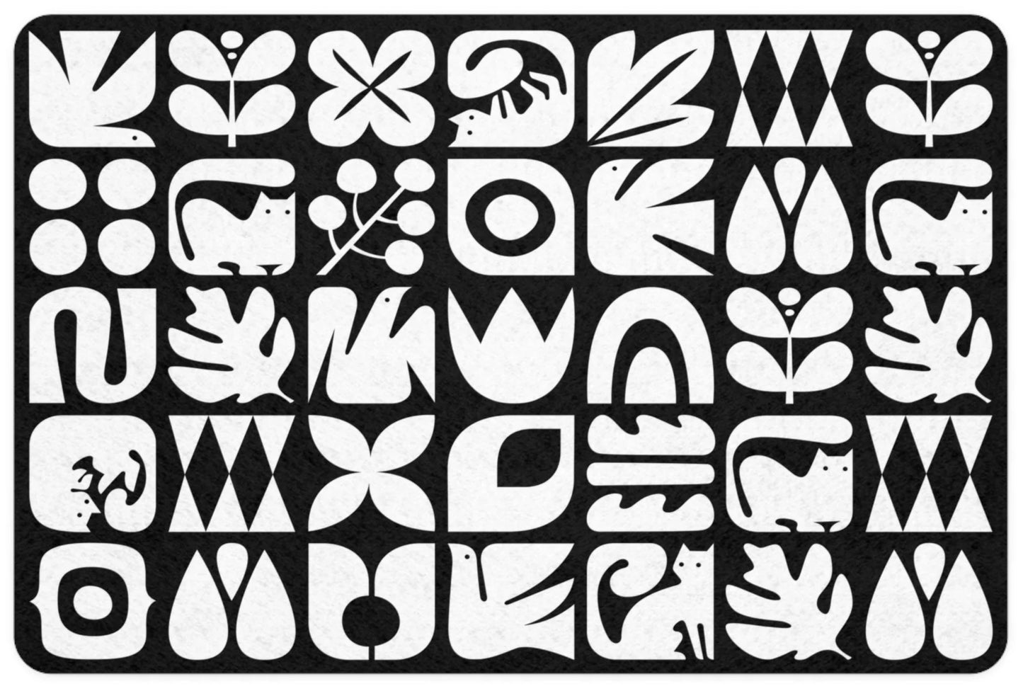 Cats and Birds Graphic Pet Food Mat (12x18)
