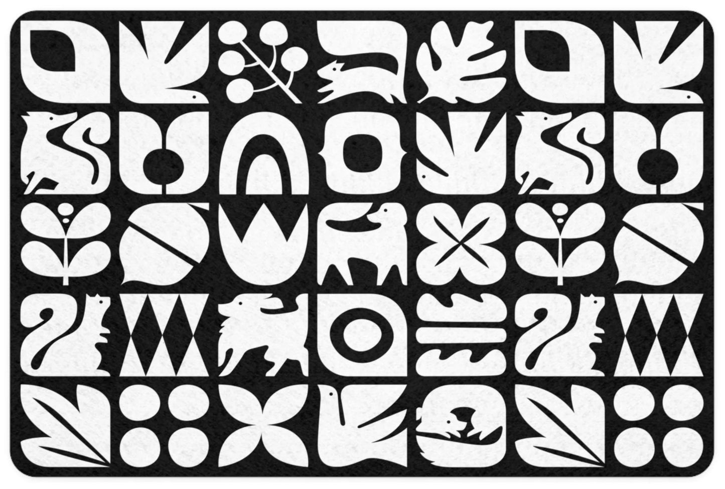 Dogs and Squirrels Graphic Pet Food Mat (12x18)