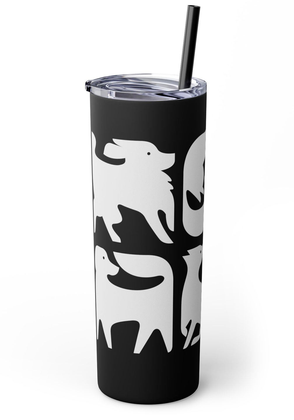 Graphic Dogs Skinny Tumbler with Straw, 20oz