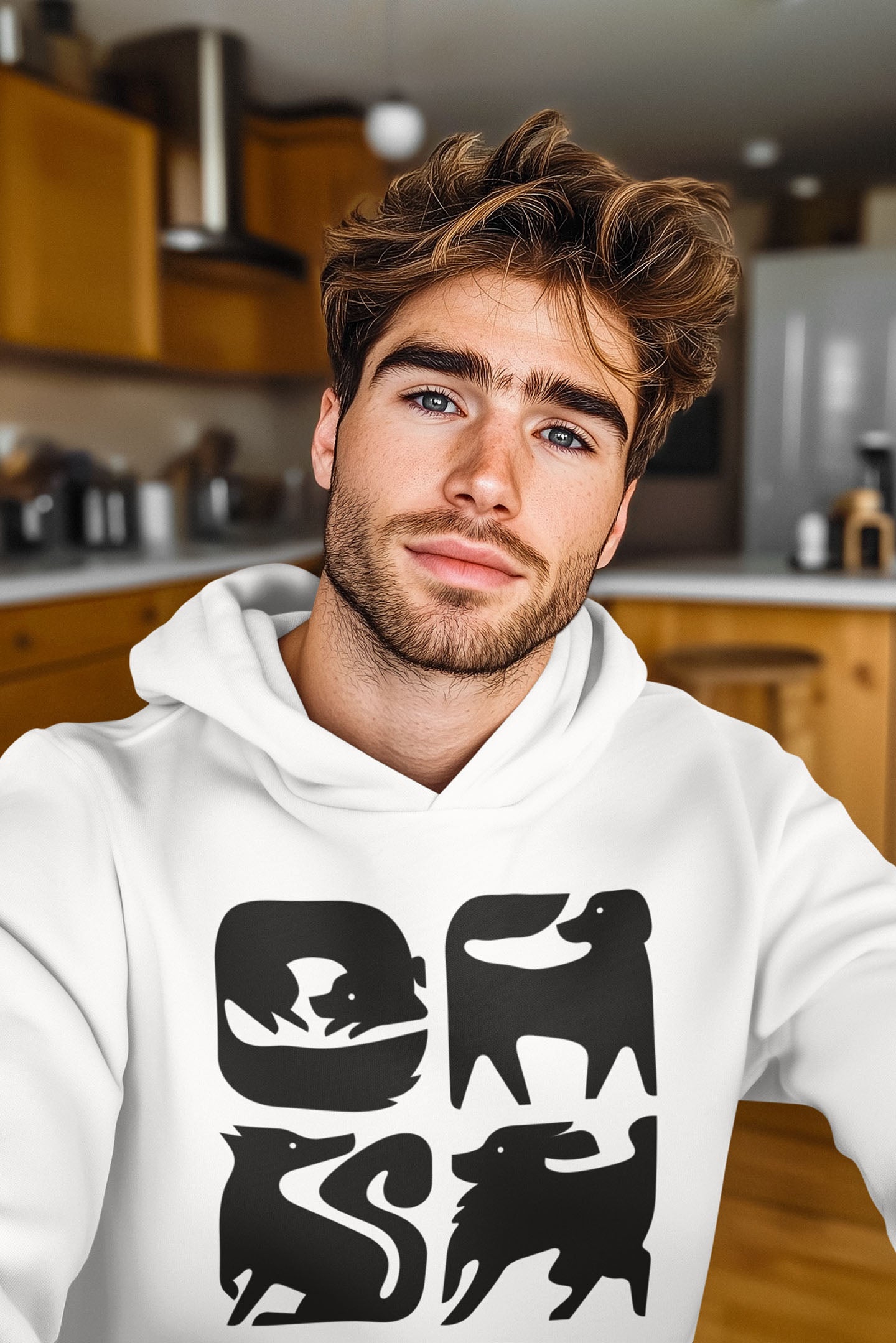 Cats Graphic Men's Hooded Sweatshirt