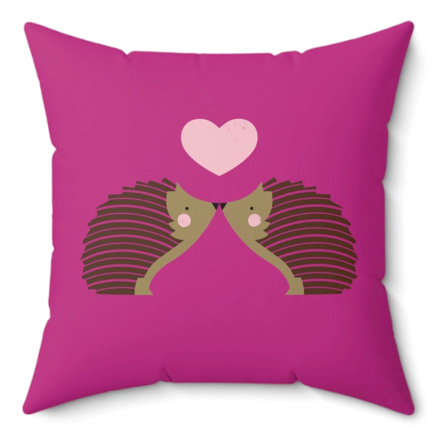 Hedgehog Love Spun Polyester Square Pillow