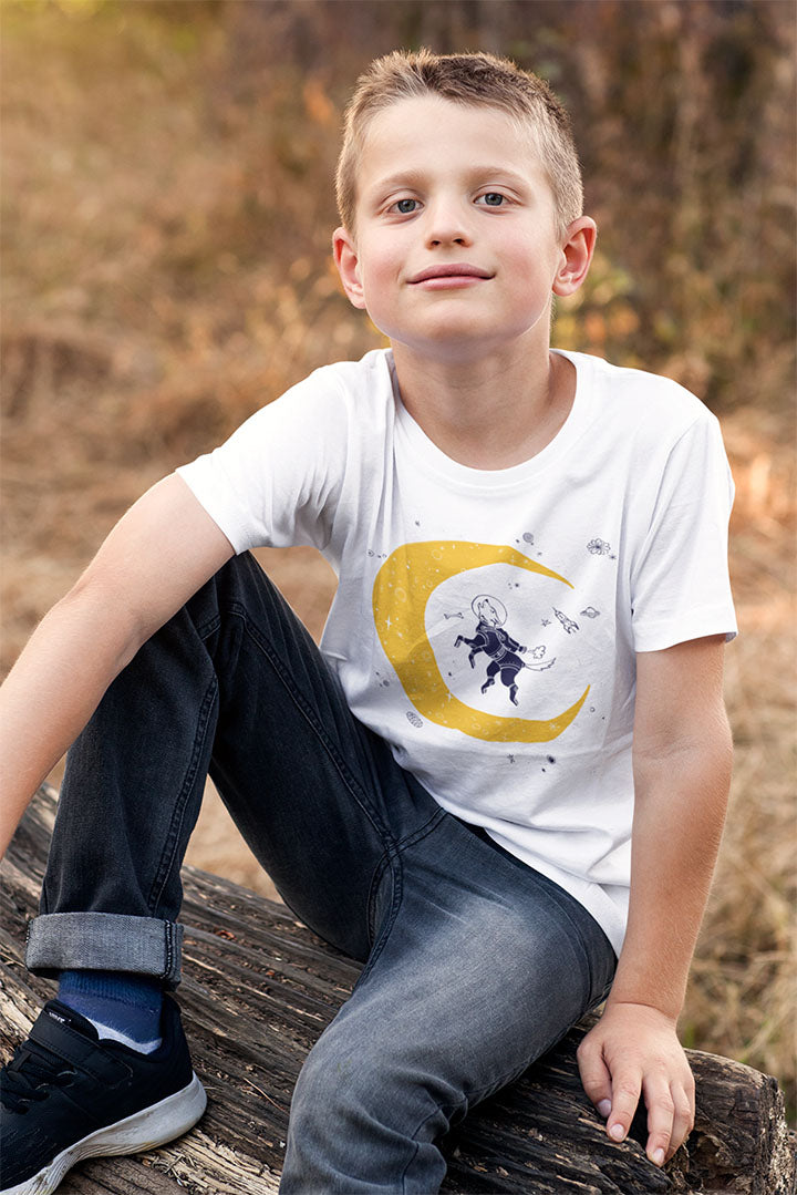Yellow Moon Dog Kid’s Heavy Cotton Graphic Tee