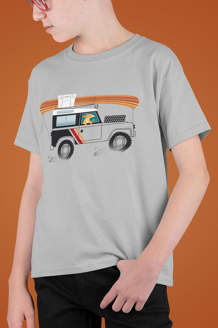 Land Rover Camping Dog Kid's Heavy Cotton Tee