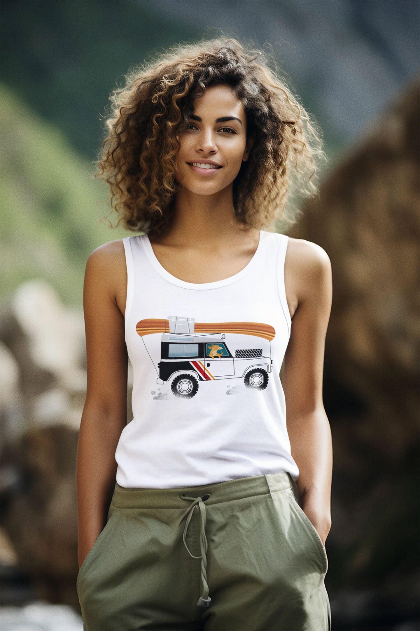 Camping Dog Women's Racerback Tank Top