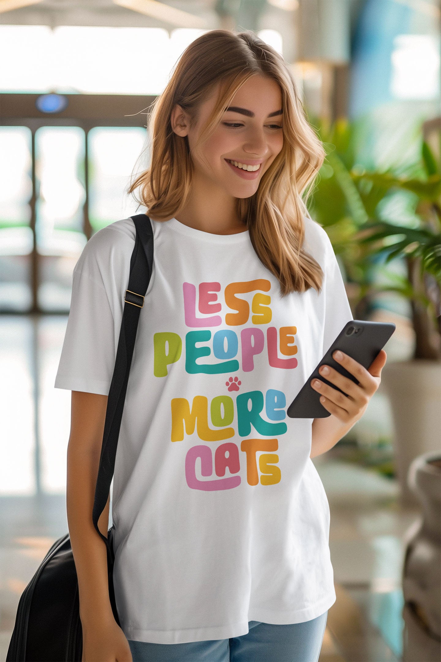 Less People More Cats Graphic Women's Graphic Tee