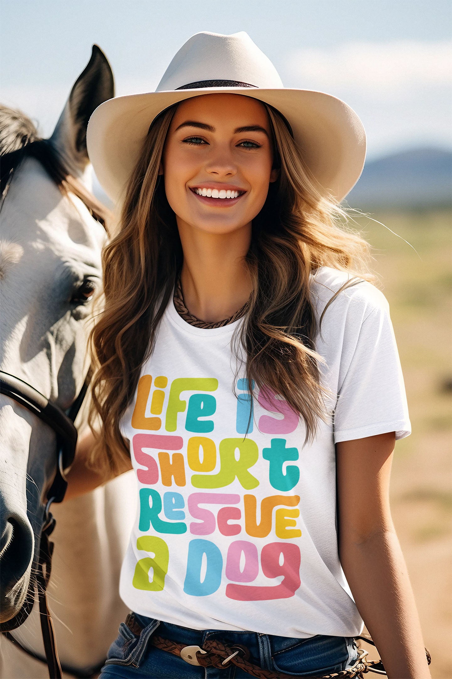 Life is Short Rescue a Dog Graphic Women's Graphic Tee