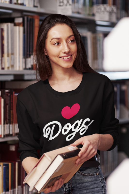 Love Dogs Script Women's Cropped Sweatshirt