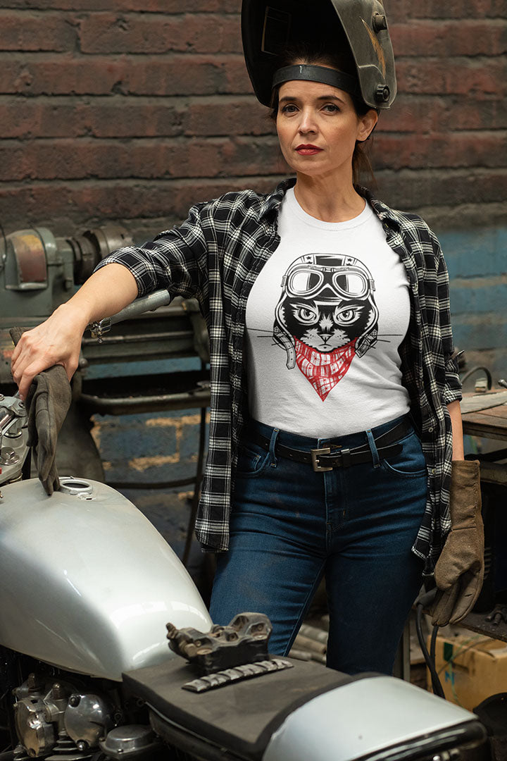 Born to Ride – Motorcycle Cat Tee!