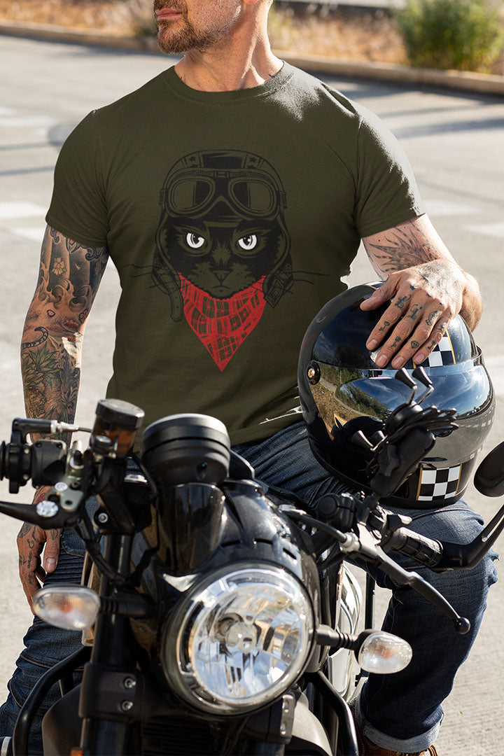 Motorcycle Cat Men's Graphic Tee