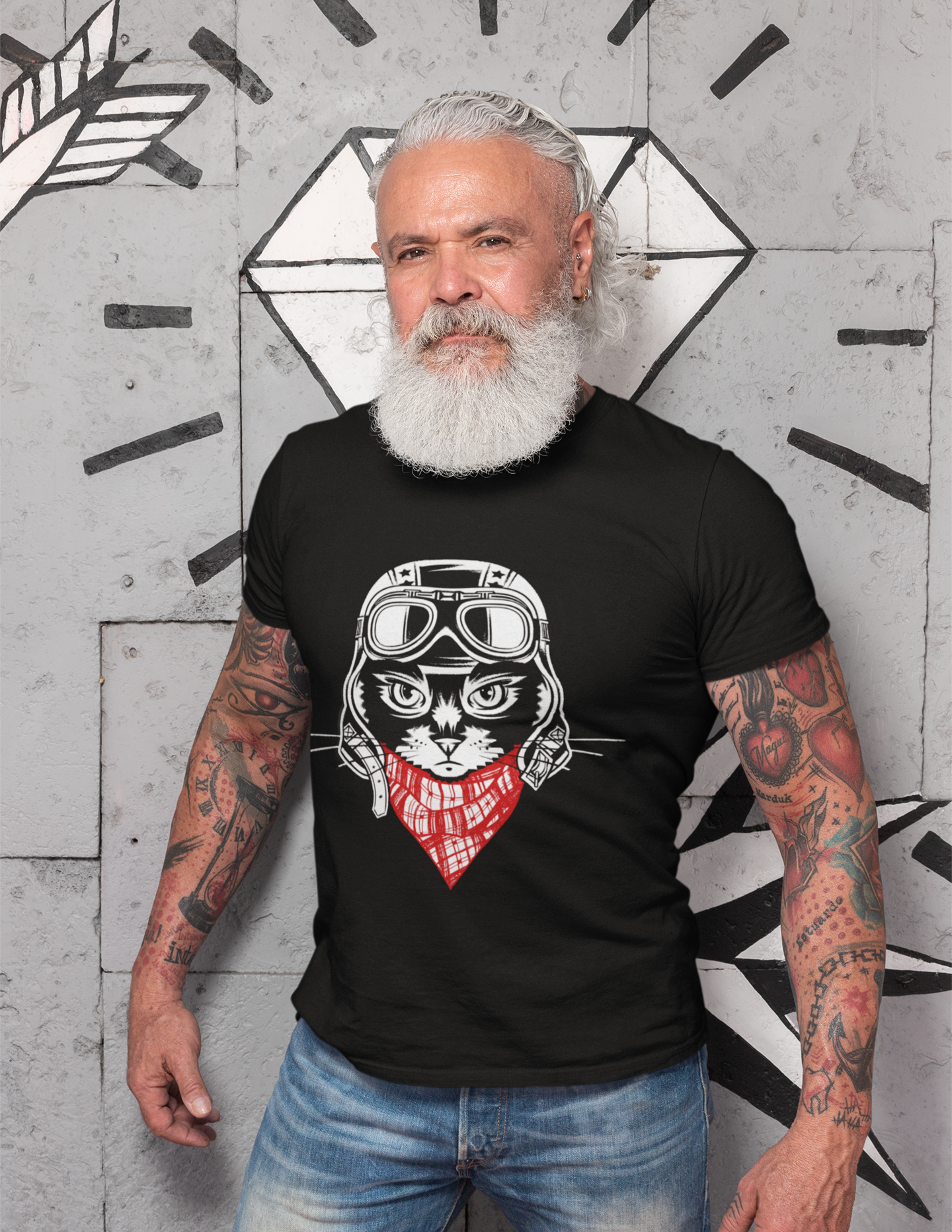 Motorcycle Cat Graphic Tee