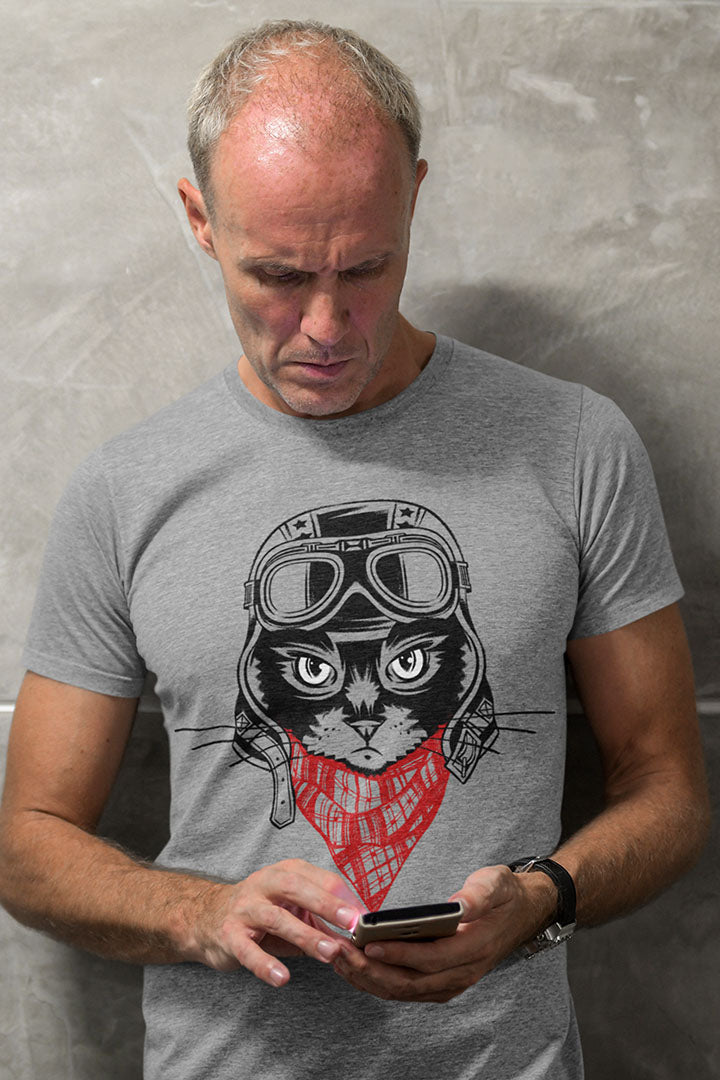 Motorcycle Cat Men's Graphic Tee