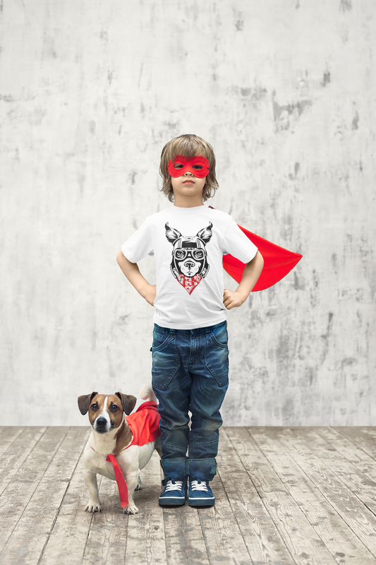 Motorcycle Dog Kid’s Heavy Cotton Graphic Tee